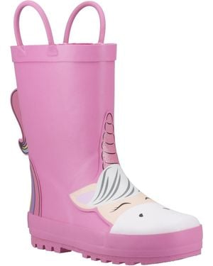 Cotswold Puddle 3D Rubber Girl's Wellington Boots - Pink