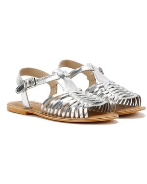 TOWER London Tower London Hurache Leather Sandals - Metallic