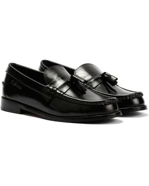 Ben Sherman Sid Brush Off Leather Tassel Loafers - Black