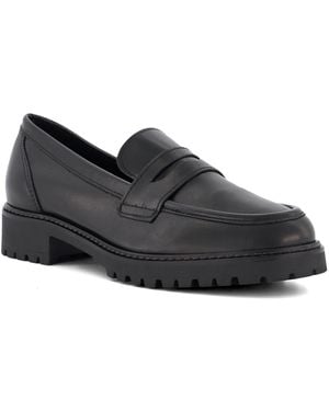 Dune Gild Farbe Lederloafer - Schwarz