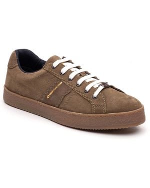Base London Hopper Leather Moss Trainers - Brown