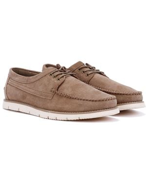 Ben Sherman Soho Suede Stone Lace-Up Shoes - Brown