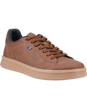 Jack & Jones Haven Tumble Synthetic Cognac Trainers - Brown