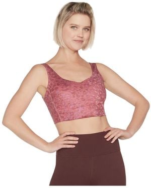 Skechers Gosculpt Leopard Longline Bra - Pink
