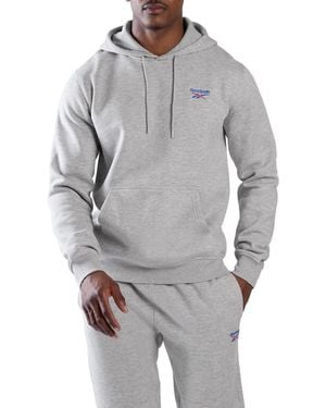 Reebok Id 2-Col Logo Hoodie Cotton Hooded Sweatshirt - Grey