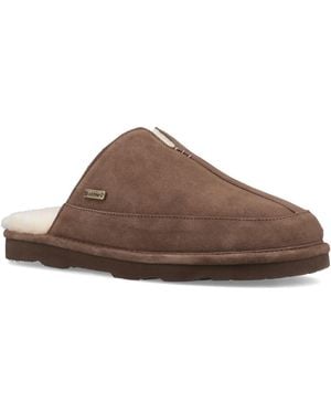 BEARPAW Walker Suede Earth Slippers - Brown