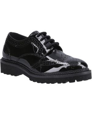 Hush Puppies Gabi Lace Up Leather Girls's Brogues - Black