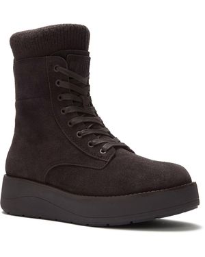 Fitflop Gen-Ff Roam Knit Suede Chocolate Boots - Brown