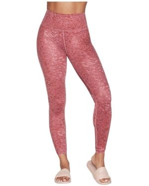 Skechers Performance Go Sculpt Hw Leopard Legging Sports Leggings - Red