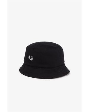 Fred Perry Pique Baumwoll- Farbe Fischerhüte - Schwarz