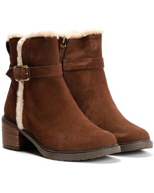 TOMS Hailey Buckle Suede Dark Boots - Brown