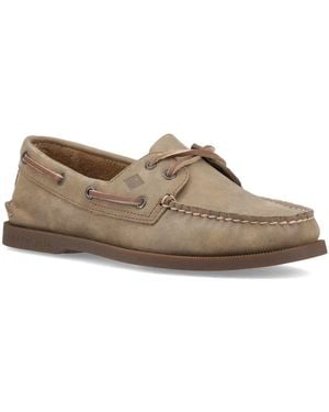 Sperry Top-Sider Authentic 2 Eye Leather Boat Shoes - Brown