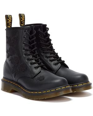 Dr. Martens 1460 Vondo Mono Floral Softy Boots - Black