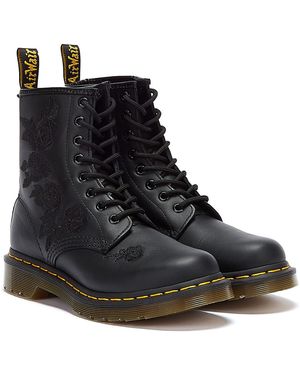 Dr. Martens 1460 Vonda Mono Floral Softy Donna Stivali Neri - Nero