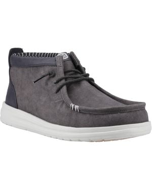 HEYDUDE Wally Mid Gripr Cotton Oyster/ Ankle Boots - Grey