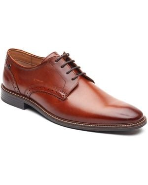 Base London Eton Lace Up Leather Burnt Lace-Up Shoes - Brown