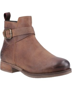 Hush Puppies Elise Leather Boots - Brown