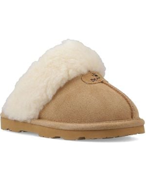 BEARPAW Loki Childrens Suede Girl's Coffee Slippers - Natural