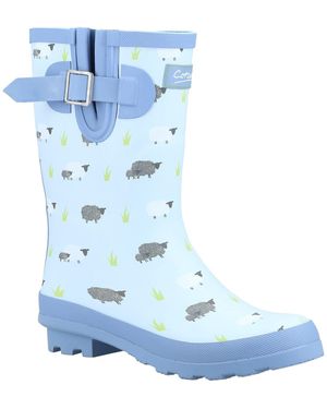 Cotswold Farmyard Mid Rubber Sheep Wellington Boots - Blue