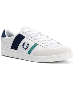 Fred Perry B725 Leather Suede /Mint Trainers - Blue