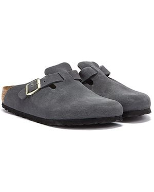 Birkenstock Boston Soft Footbed Dark Clogs - Grey