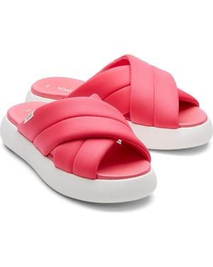 TOMS Alpargata Mallow Crossover Polyester Blend Slides - Pink