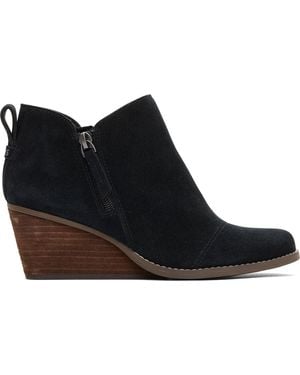 TOMS Goldie Textile Heeled Ankle Boots - Black
