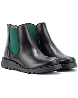 Fly London Salv Leather / Boots - Green