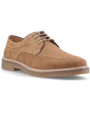 Hush Puppies Genny Leather Taupe Lace-Up Shoes - Brown