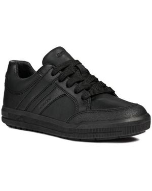 Geox J Arzach B. D Leather Boy's Trainers - Black