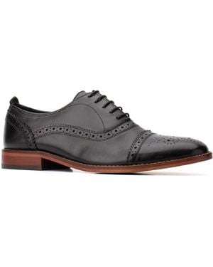 Base London Cast Waxy Leather Brogues Shoes - Black