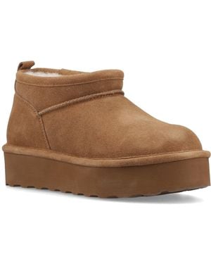 BEARPAW Retro Super Shorty Suede Hickory Winter Ankle Boots - Brown