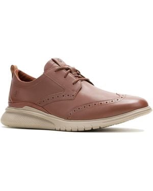 Hush Puppies Advance Leather Cappucino Lace-Up Shoes - Brown