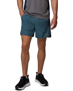 Columbia Three Pitch Polyester Activewear Shorts - Blue