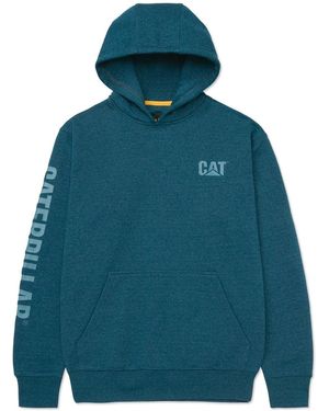 Caterpillar Trademark Banner Cotton Hooded Sweatshirt - Blue