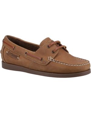 Cotswold Waterlane Leather Women's Boat Shoes - Brown