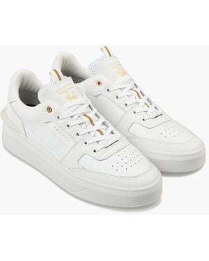 Cruyff Endorsed Tennis Zapatillas Blancas De Cuero Para Hombre - Blanco