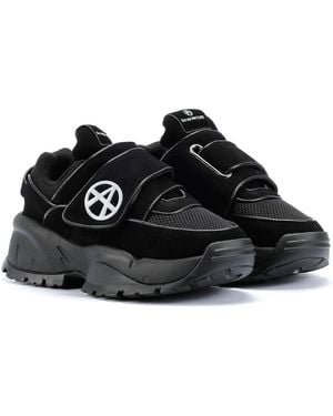 Acupuncture Suede Oversized Velcro Trainers - Black