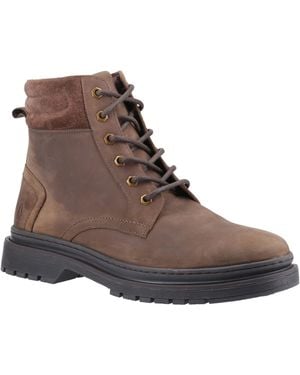 Hush Puppies Jarrod Leather Ankle Boots - Brown
