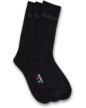 Kickers 3 Paia Di Calze Nere - Nero
