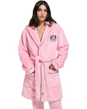 Juicy Couture Crest Robe Polyester Loungewear Robe - Pink