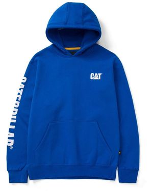 Caterpillar Trademark Banner Cotton Hooded Sweatshirt - Blue