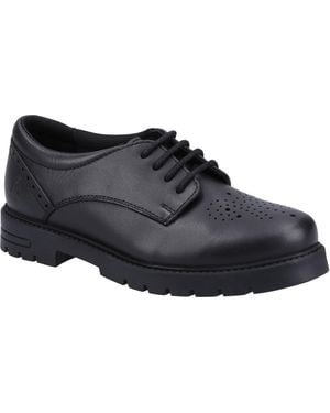 Hush Puppies Jayne Lace Up Snr Leather Girls's Lace-Up Shoes - Black