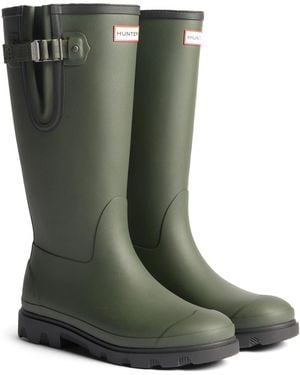 HUNTER Field Downpour Boot Rubber Dark/ Wellington Boots - Green