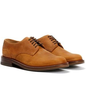 Chapman & Moore Plain Derby Country Oiled Leather Tan Shoes - Brown