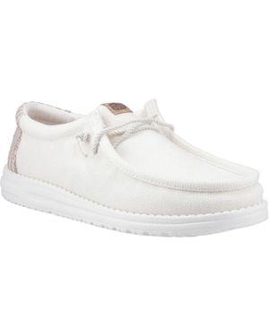 HEYDUDE Wally Resort Synthetic Blend /Multi Moccasins Shoes - White