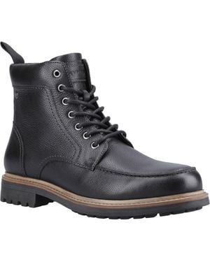 HUNTER Shaws Ankle Boot Leather Boots - Black