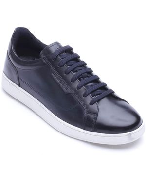 Base London Zammo Leather Trainers - Blue