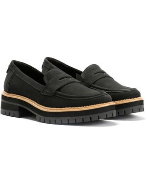 TOMS Cara Leather Loafers - Black