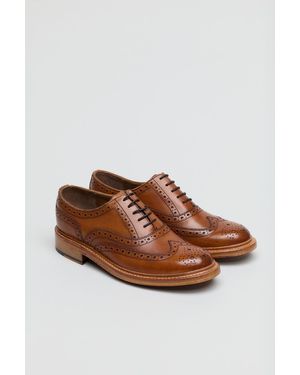 Ben Sherman Sugarman Brogue Leather Tan Lace-Up Shoes - Brown